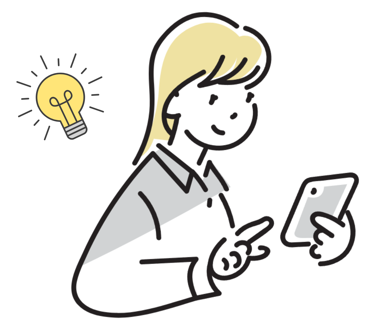 スマートフォンを操作する女性