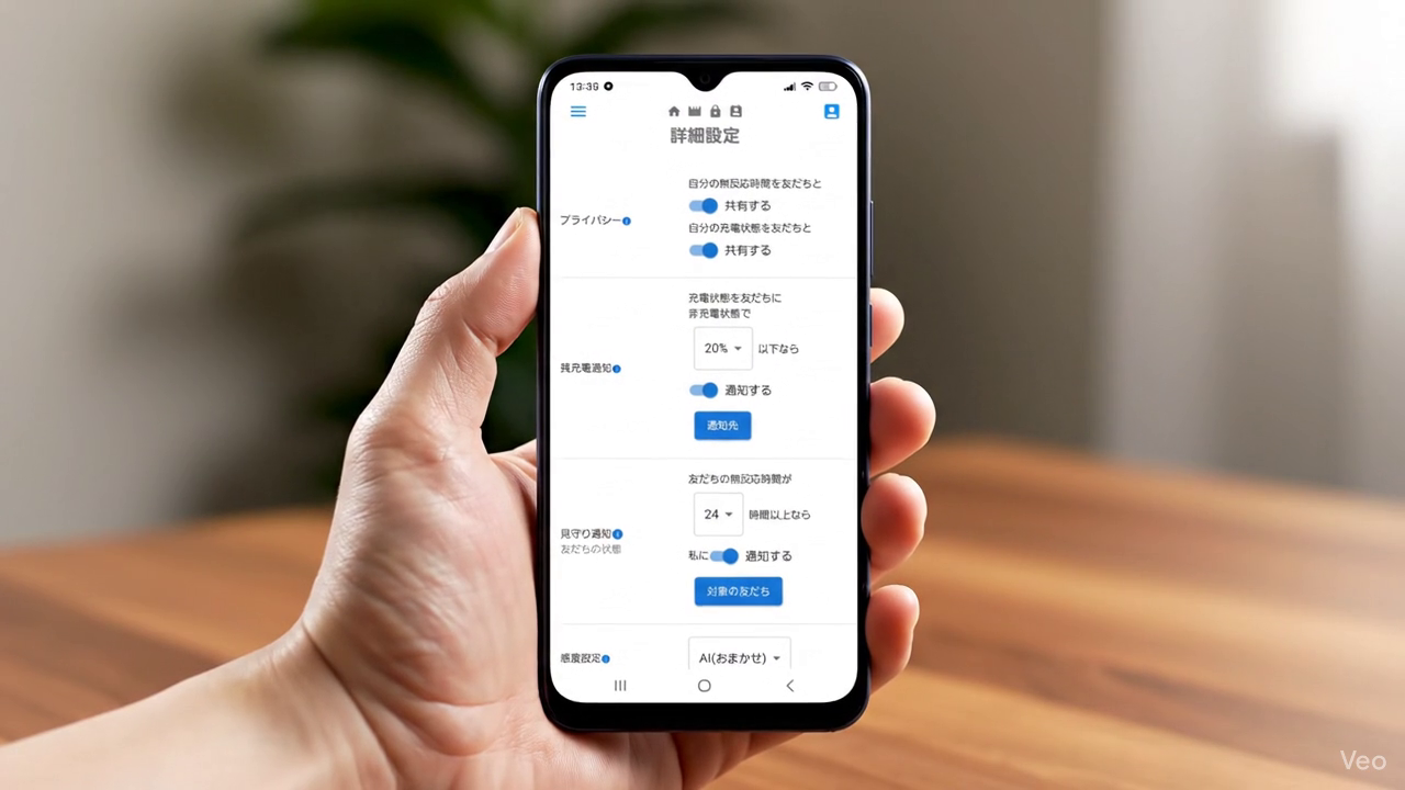 もしもシリーズ アプリのマイページ → 詳細設定画面